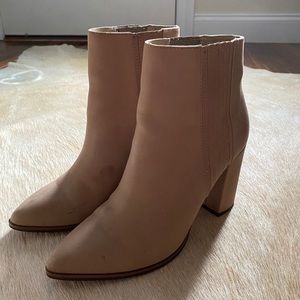 Tan heeled booties